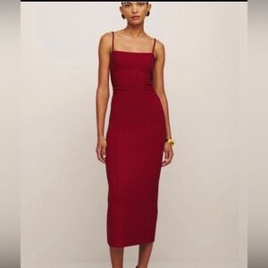 Reformation NWT Breslin Red Sparkle Dress